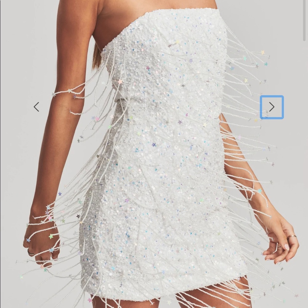 Retrofete HEATHER SEQUIN STAR FRINGE DRESS